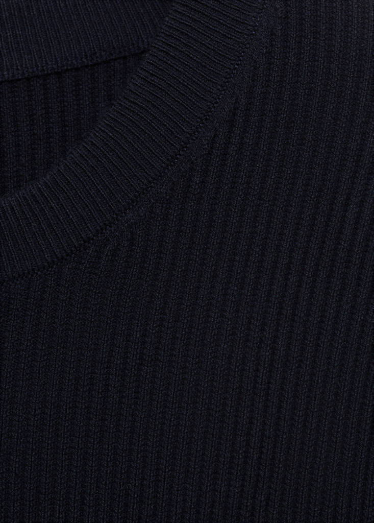 Fine rib-knit cotton sweater — Dark Navy