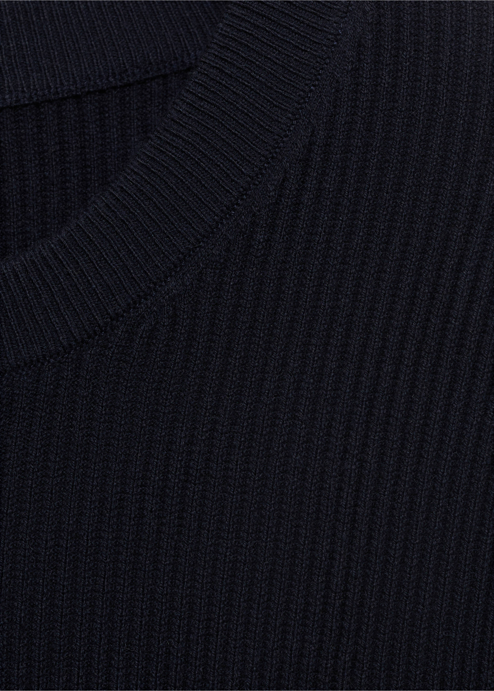 Jersey algodón punto fino canalé - Detalle del artículo 8, Azul marino oscuro. Ref: 17061248-00.