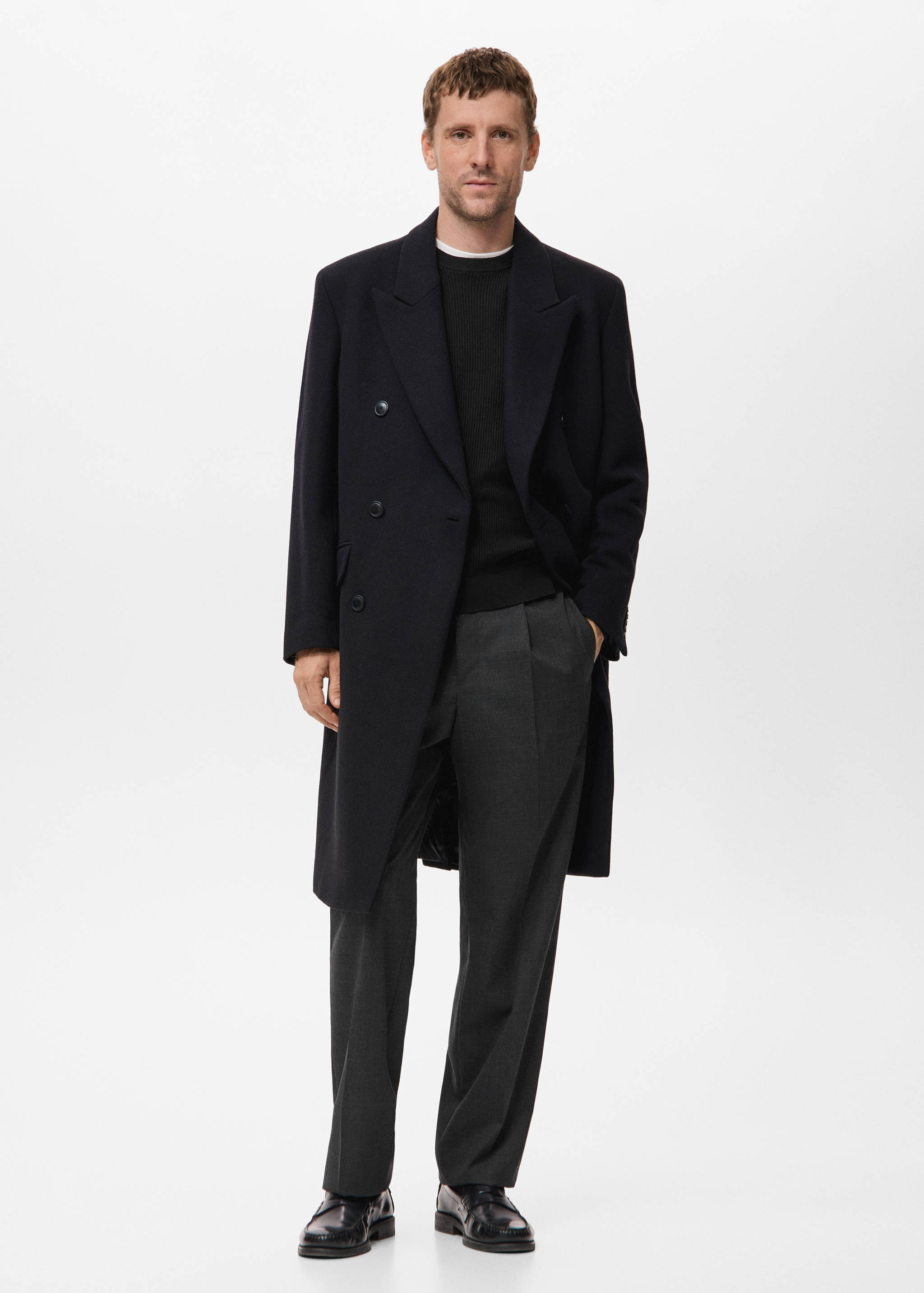 Fine rib-knit cotton sweater - General plane