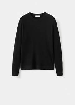 Fine rib-knit cotton sweater — Black 6