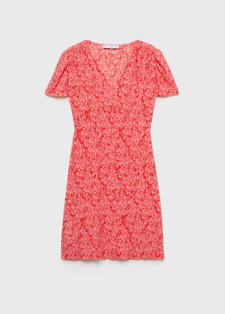 Maternity dress with floral texture — Coral Red