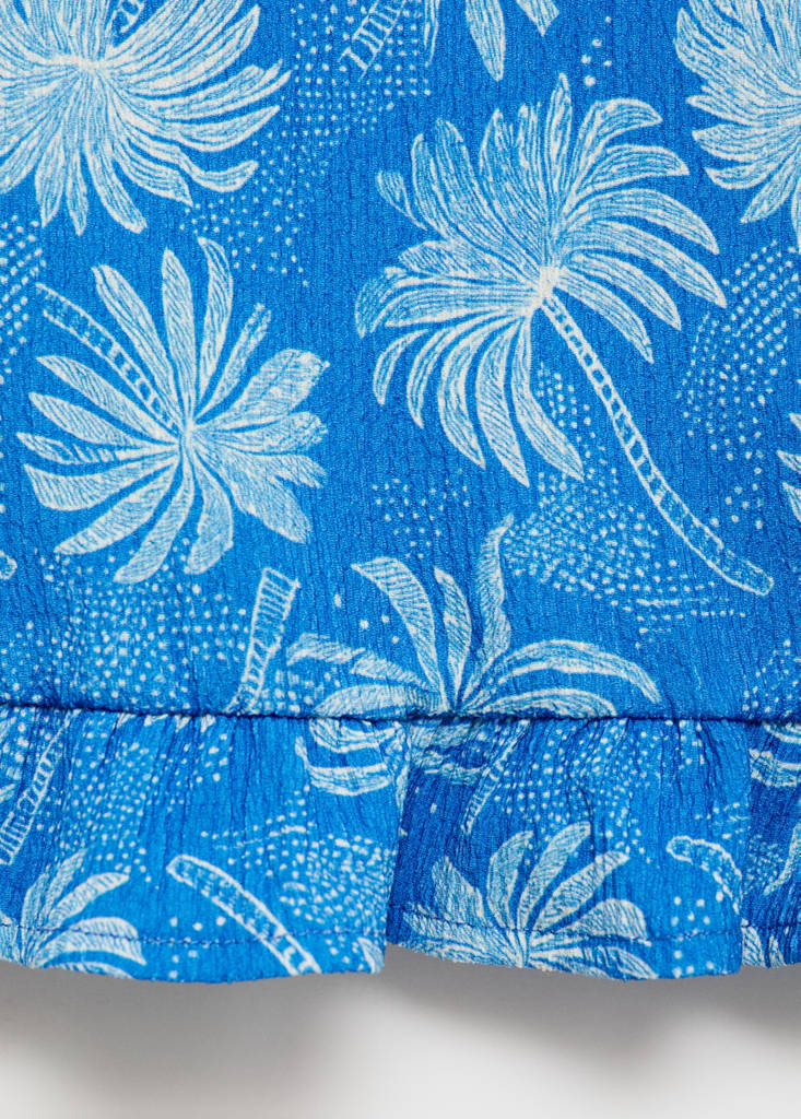 Printed ruffle top — Blue