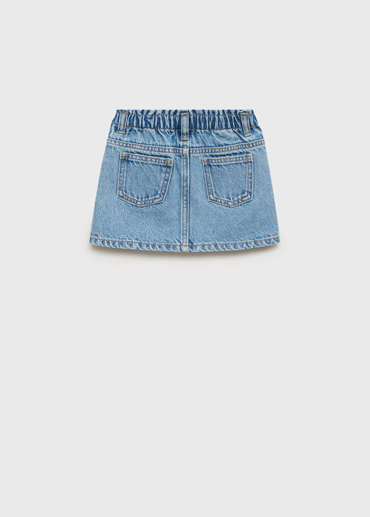Paperbag denim skirt — Medium Blue