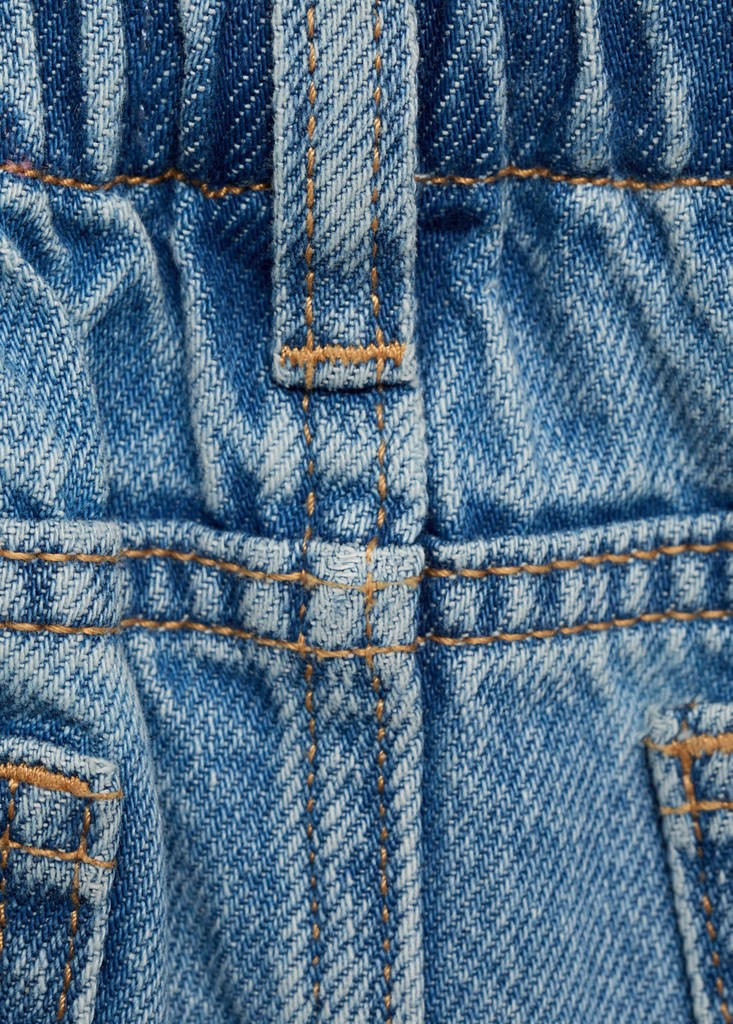 Paperbag denim skirt — Medium Blue