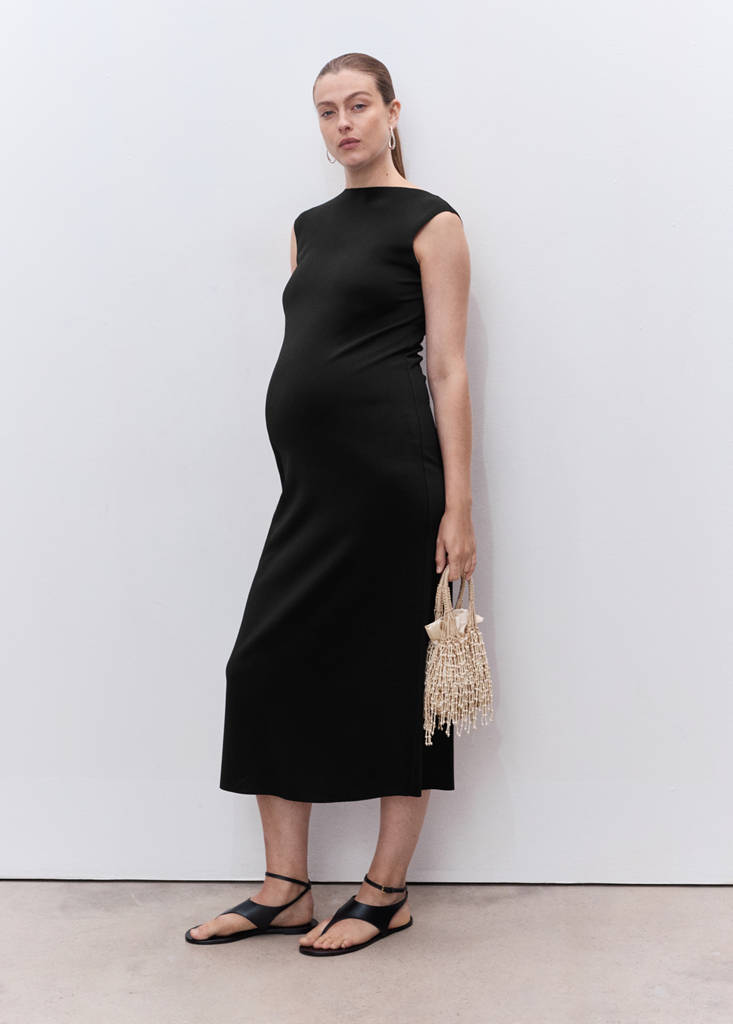 Maternity midi-dress — Black