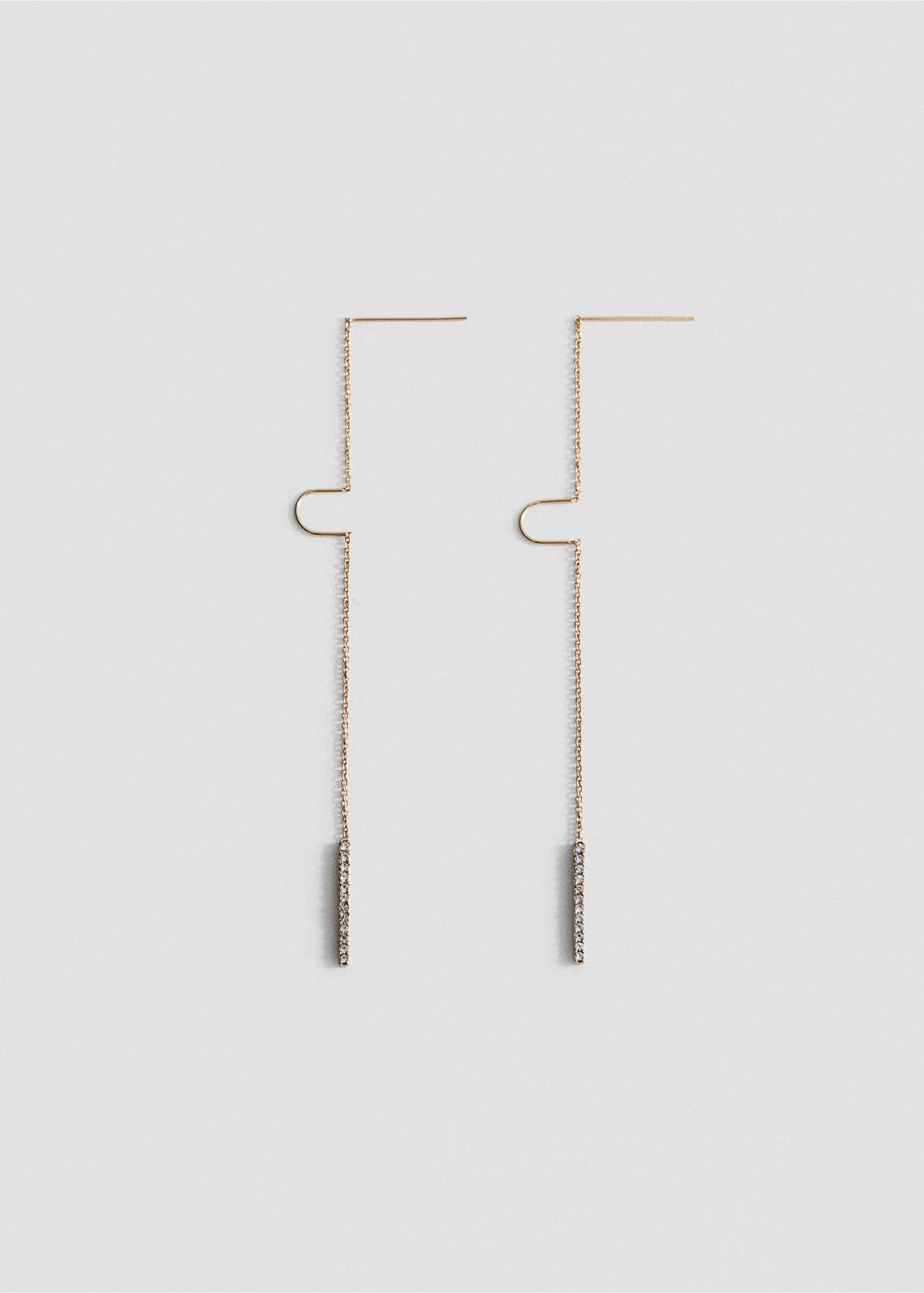 Pendant crystals earrings - Article without model, Gold. Ref: 17061256-00.