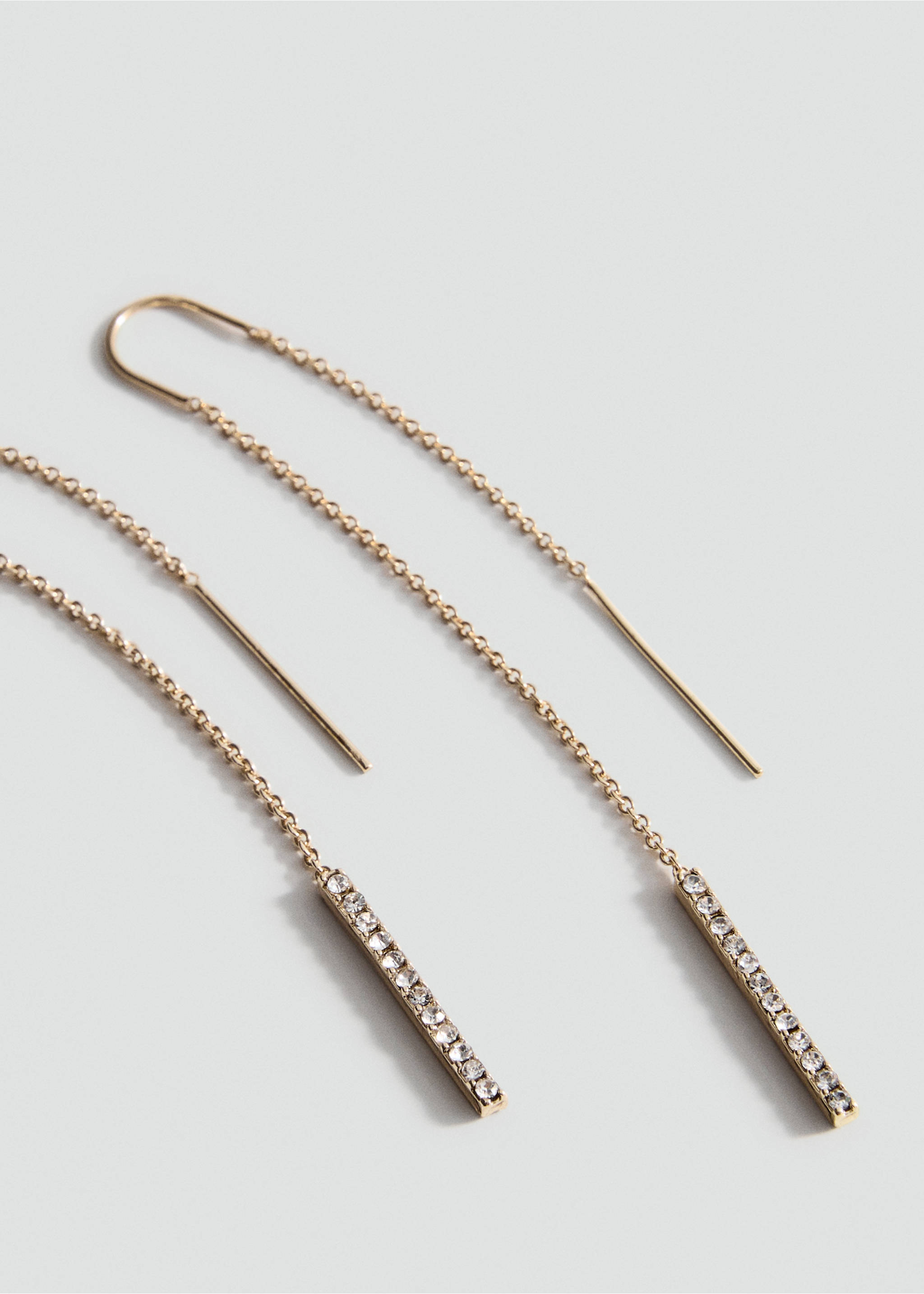 Pendant crystals earrings - Medium plane, Gold. Ref: 17061256-00.