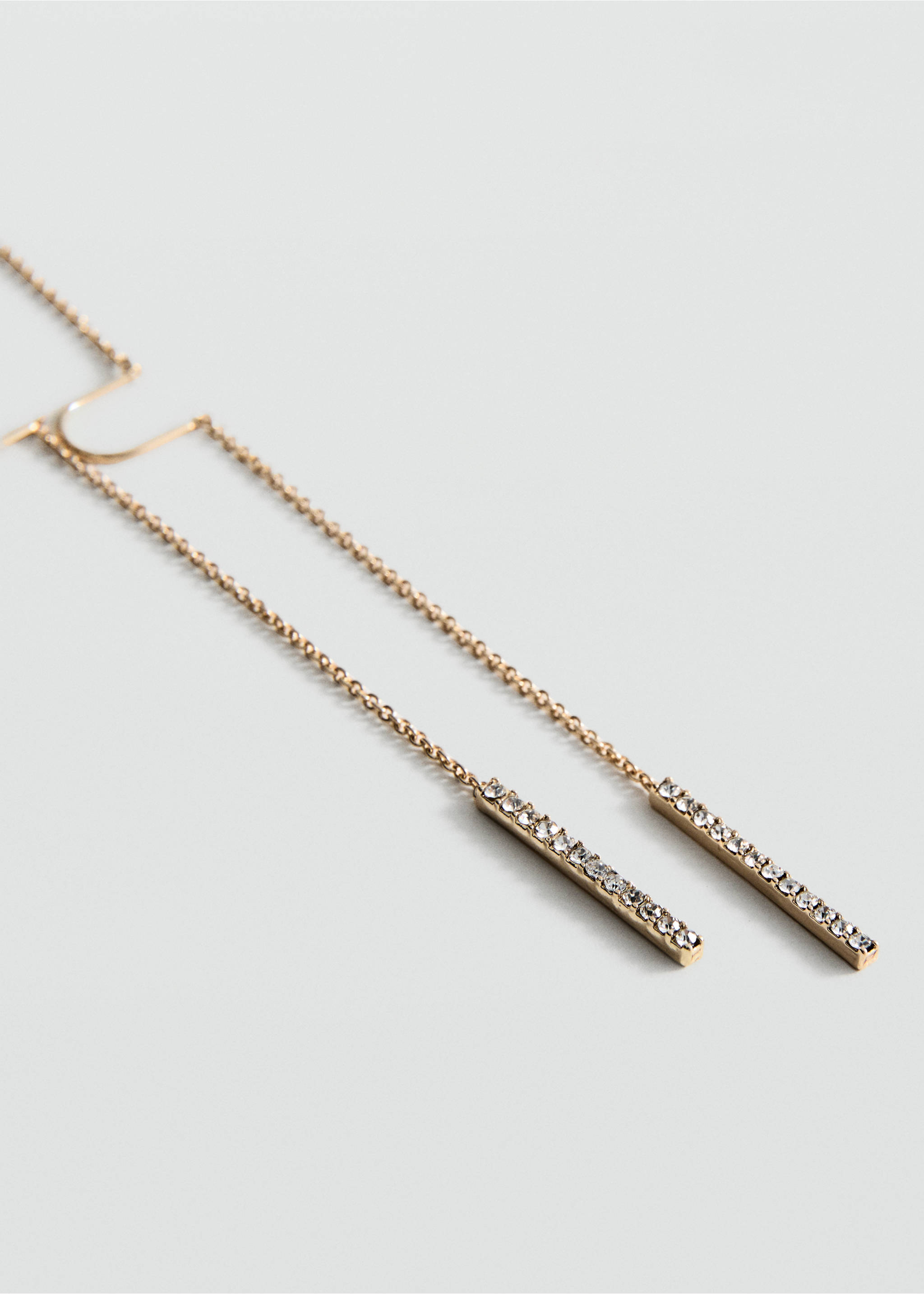 Pendant crystals earrings - Details of the article 1, Gold. Ref: 17061256-00.