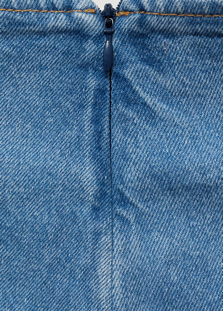 Wrapped denim skort — Medium Blue