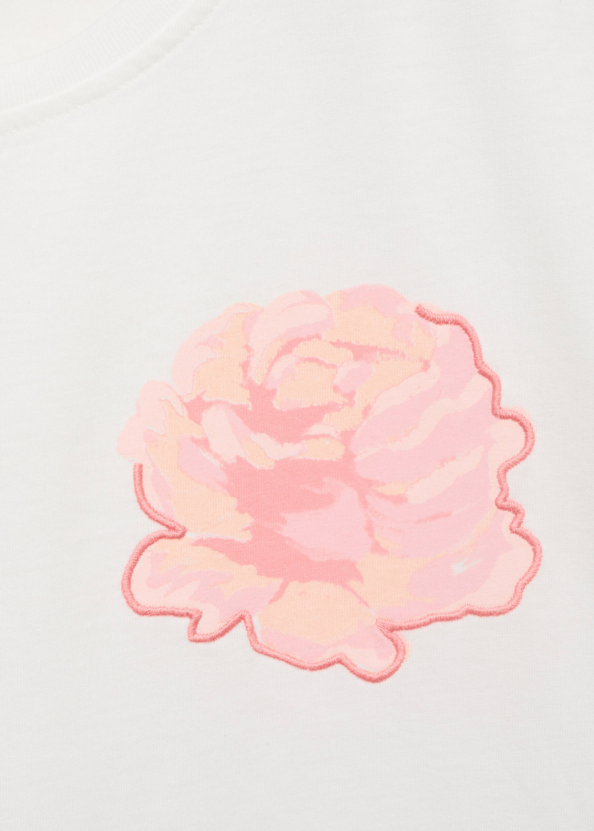 Cotton t-shirt with flower detail - Details of the article 8