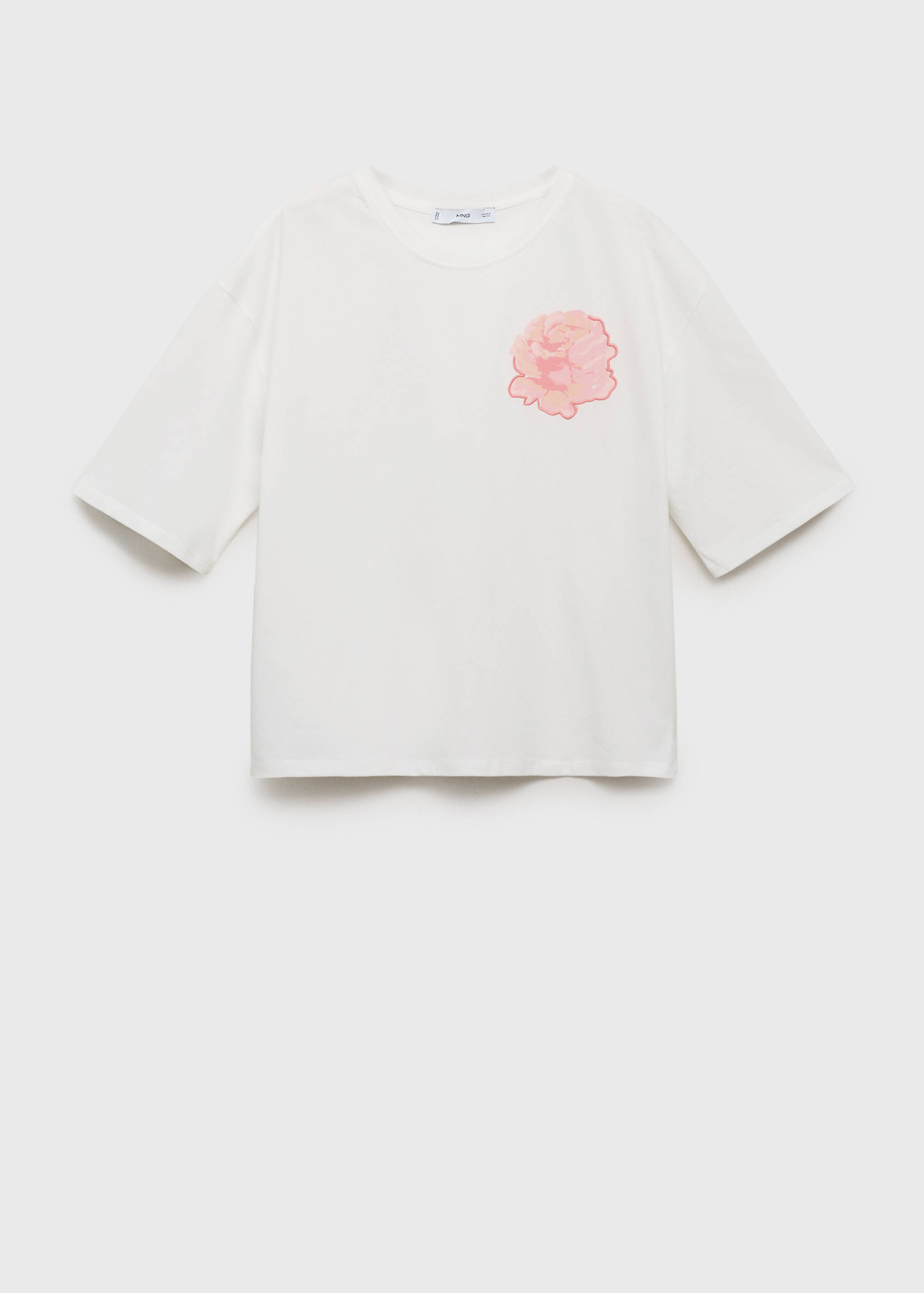Katoenen T-shirt met bloemdetail - Artikel zonder model