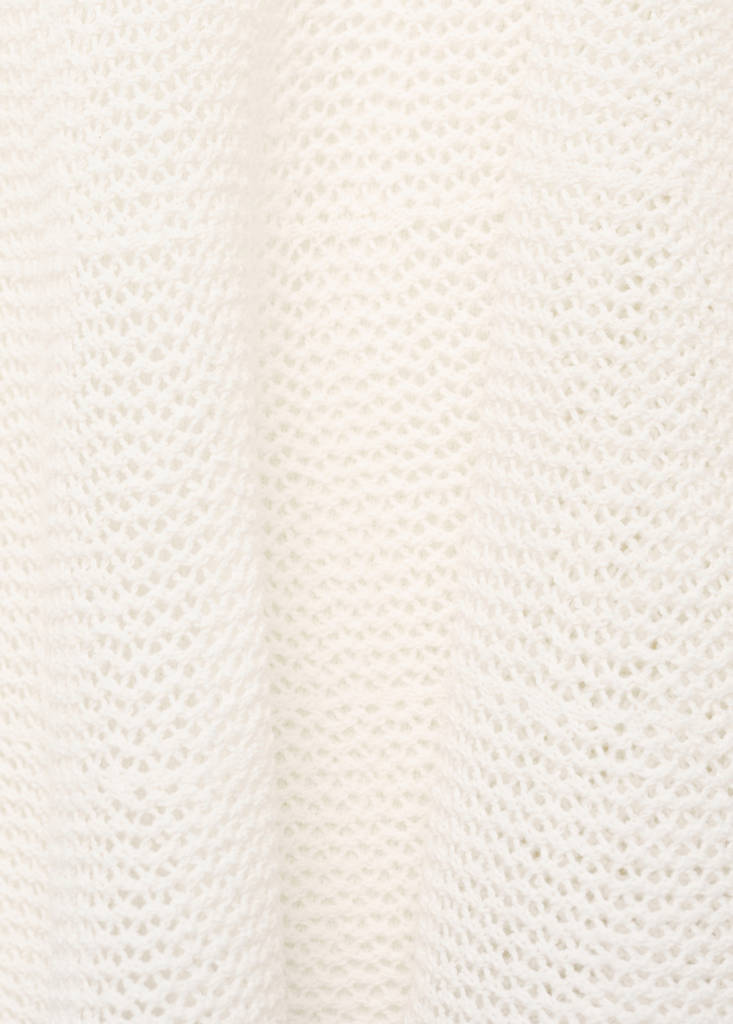 Ruffle knit top — White