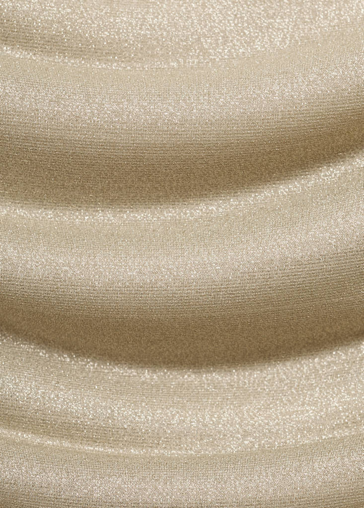 Lurex gathered skirt with cut-out — Gold