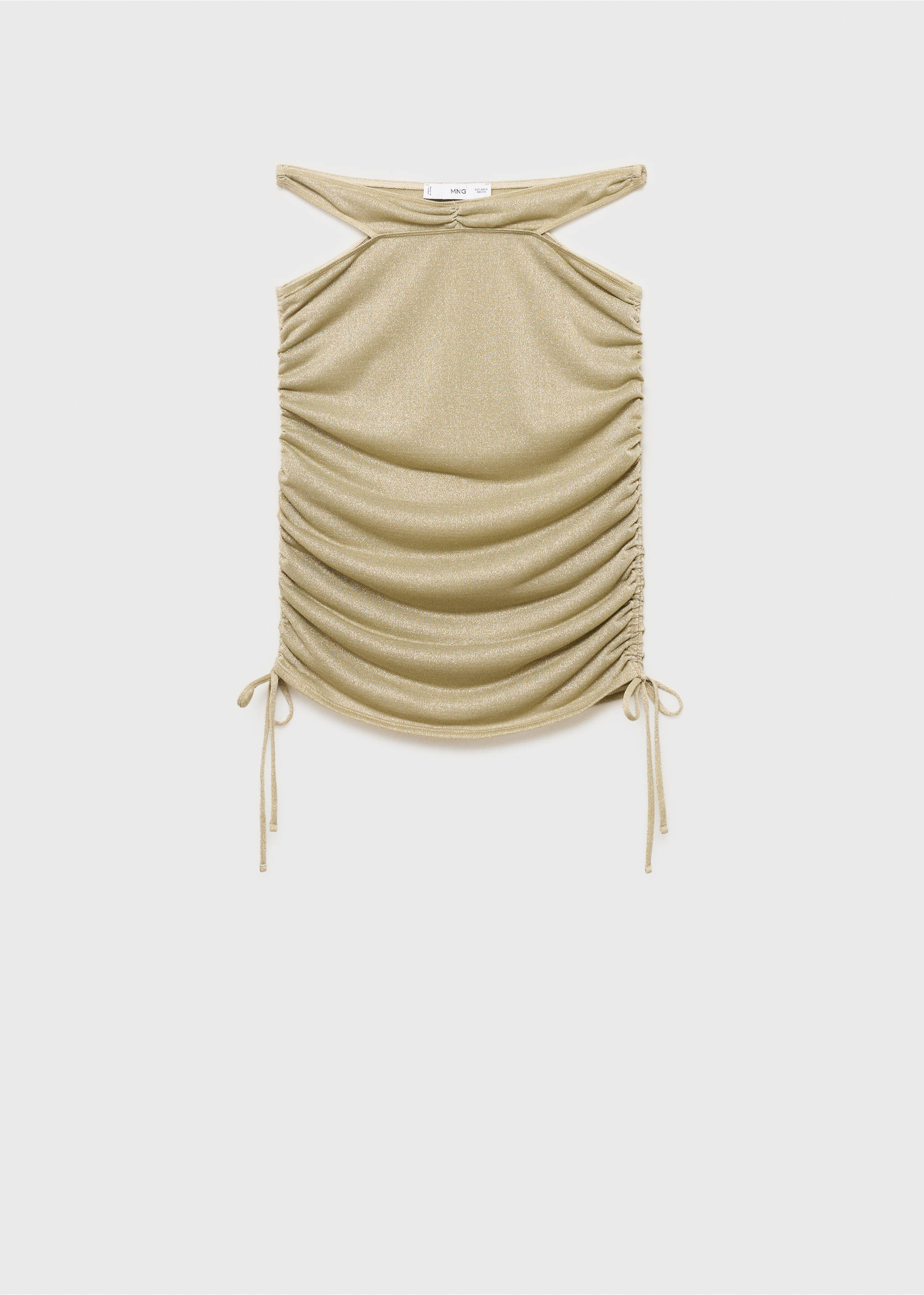 Lurex gathered skirt with cut-out - Article without model, Gold. Ref: 17061262-00.