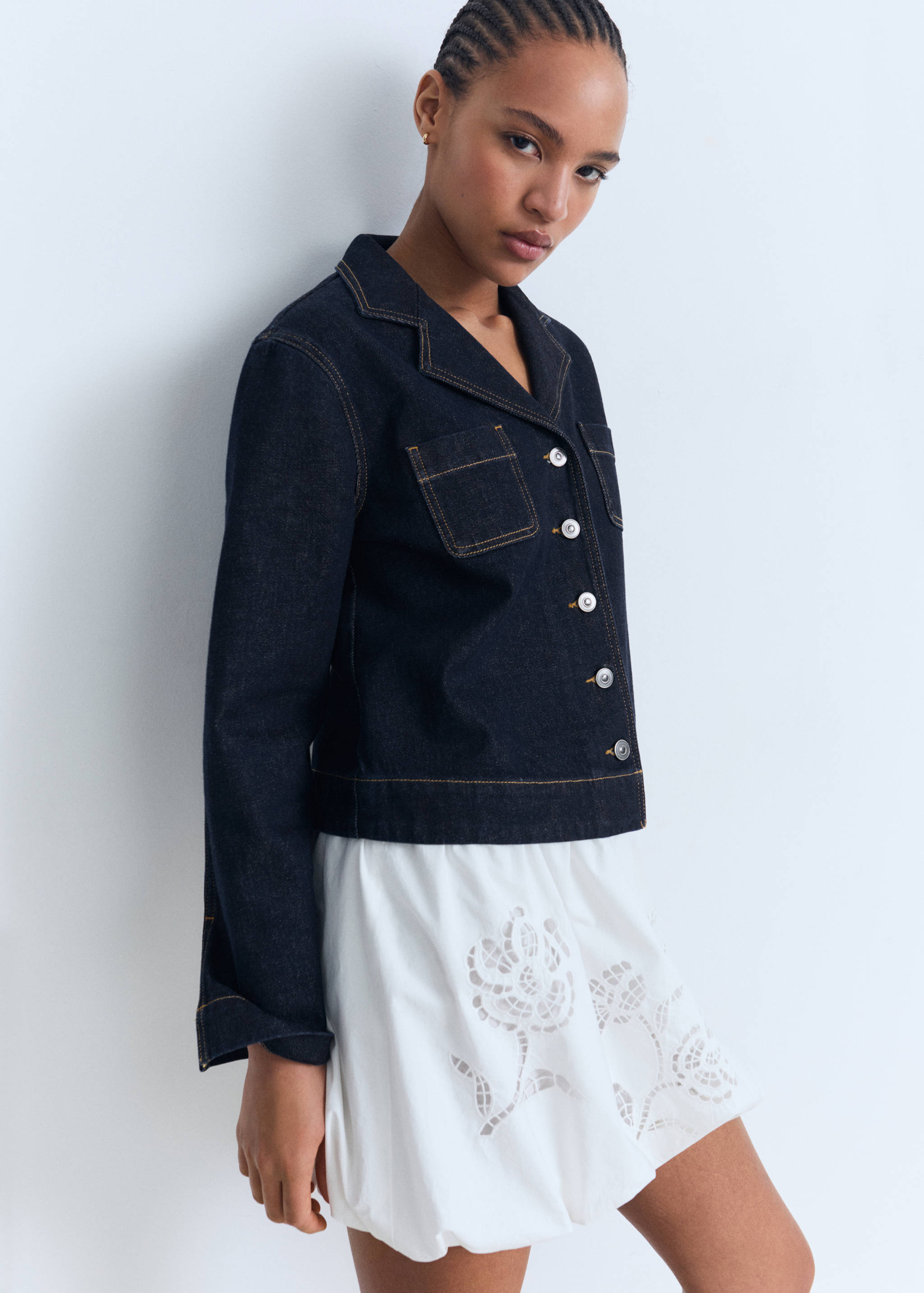 Veste jean cintrée à poches - Détail de l'article 2