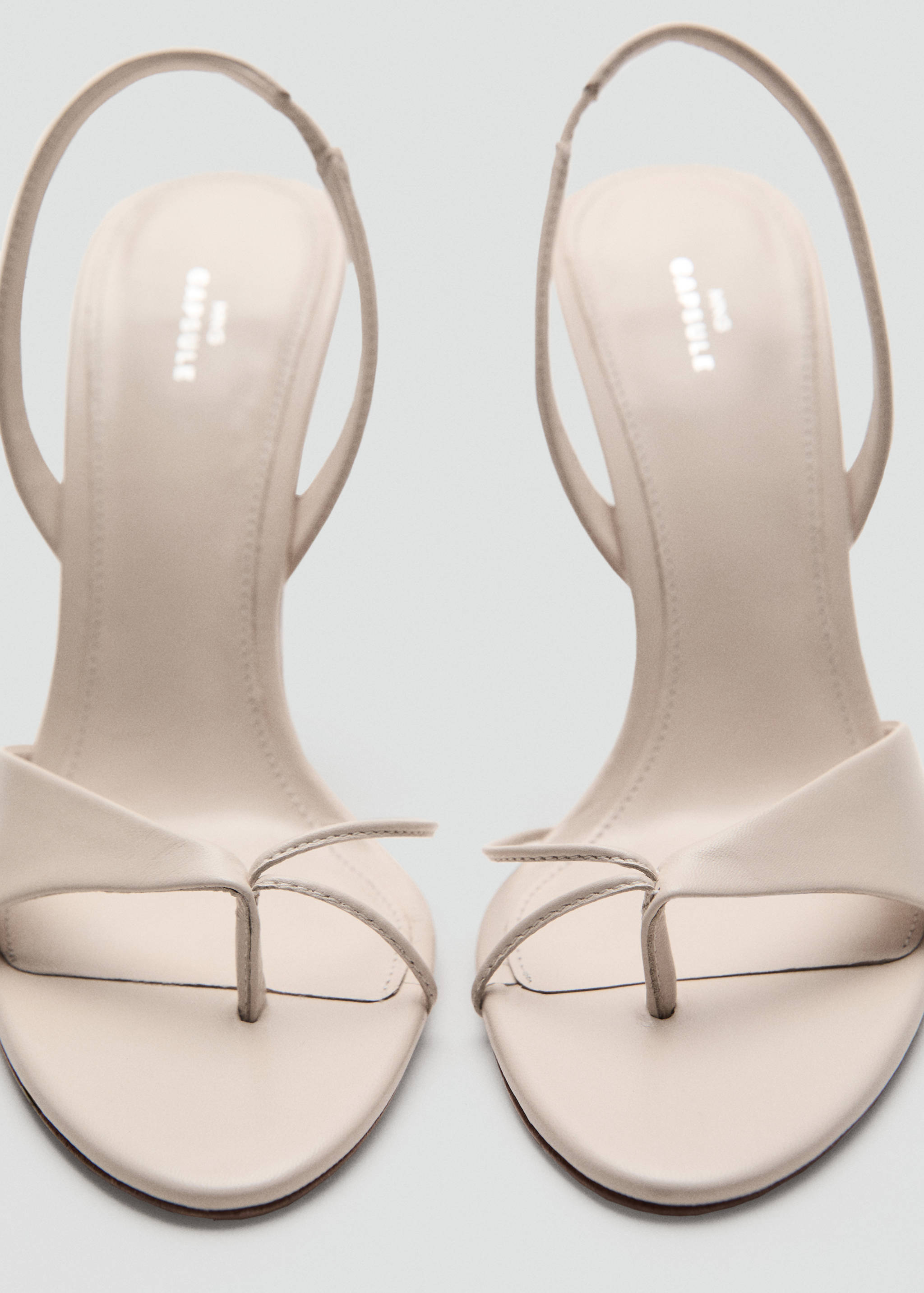 Sandale din piele cu toc în contrast - Detaliu al articolului 3