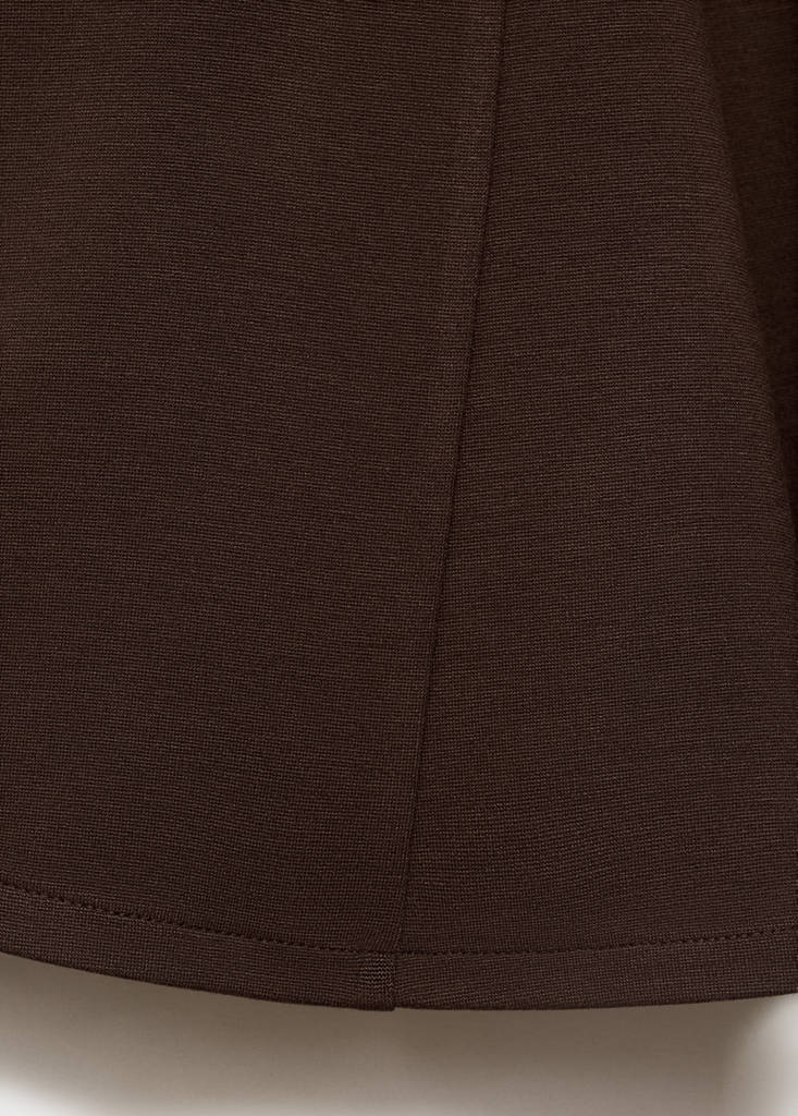 Strapless dress with pleats — Brown