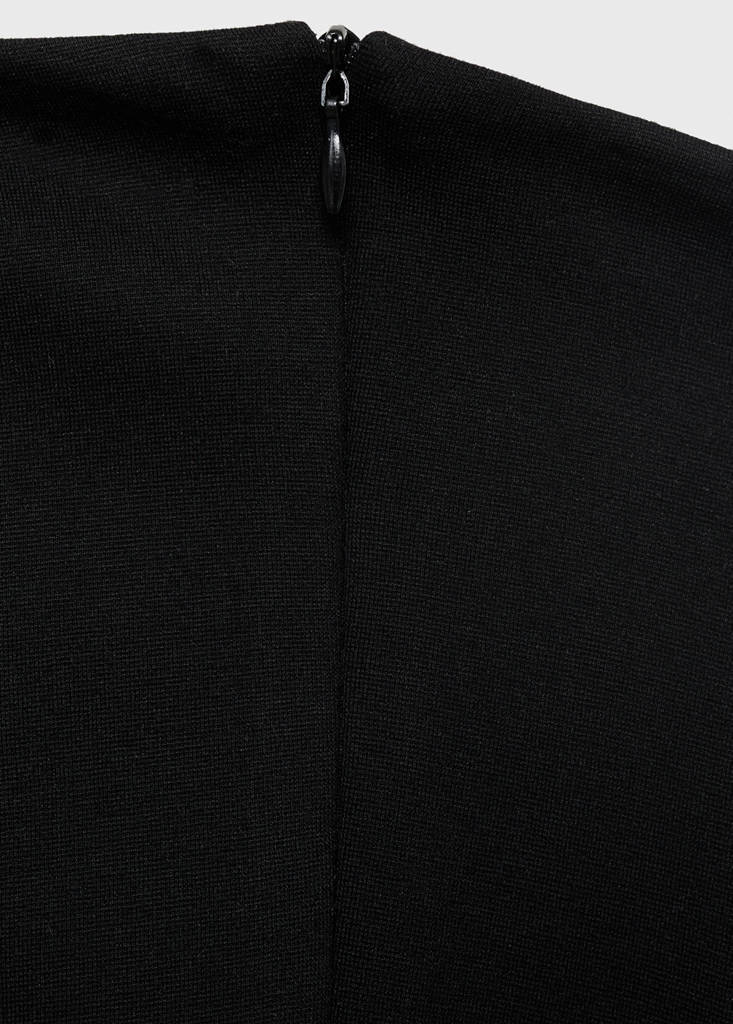 Strapless dress with pleats — Black