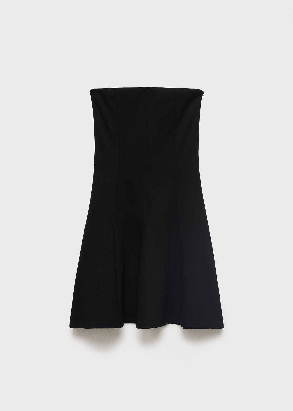 Strapless dress with pleats — Black