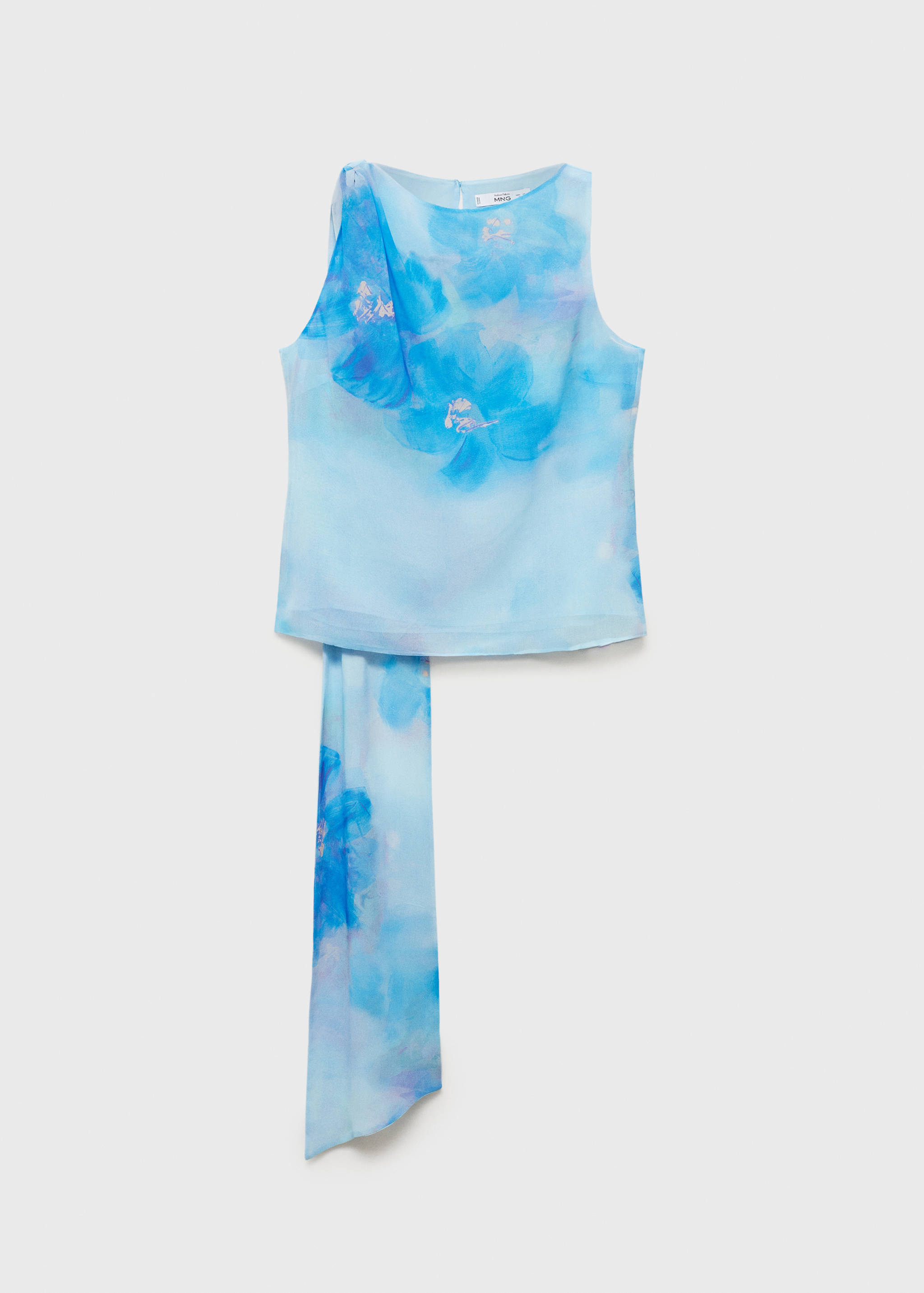 Bluzka w kwiaty z wiązaniem - Artykuł bez modela/modelki