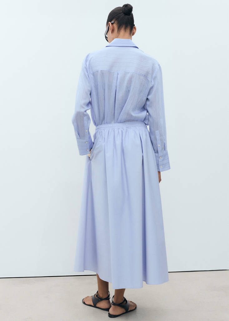 Flared cotton skirt — Sky Blue