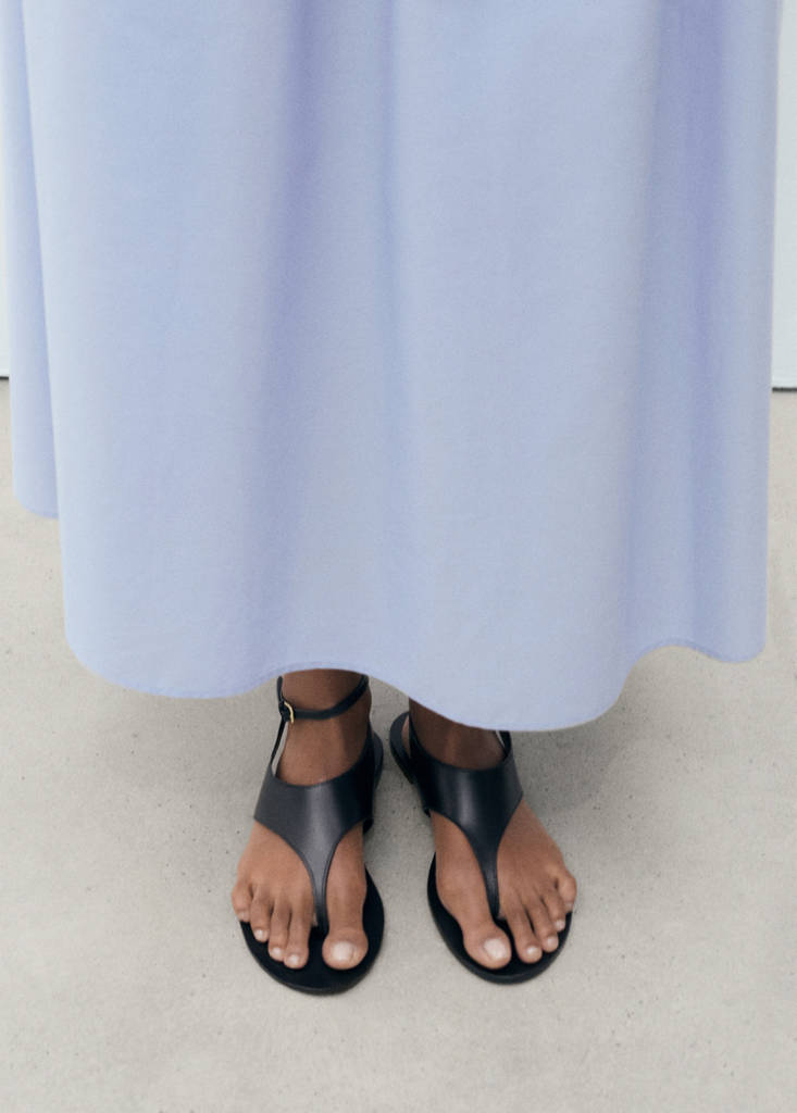 Flared cotton skirt — Sky Blue