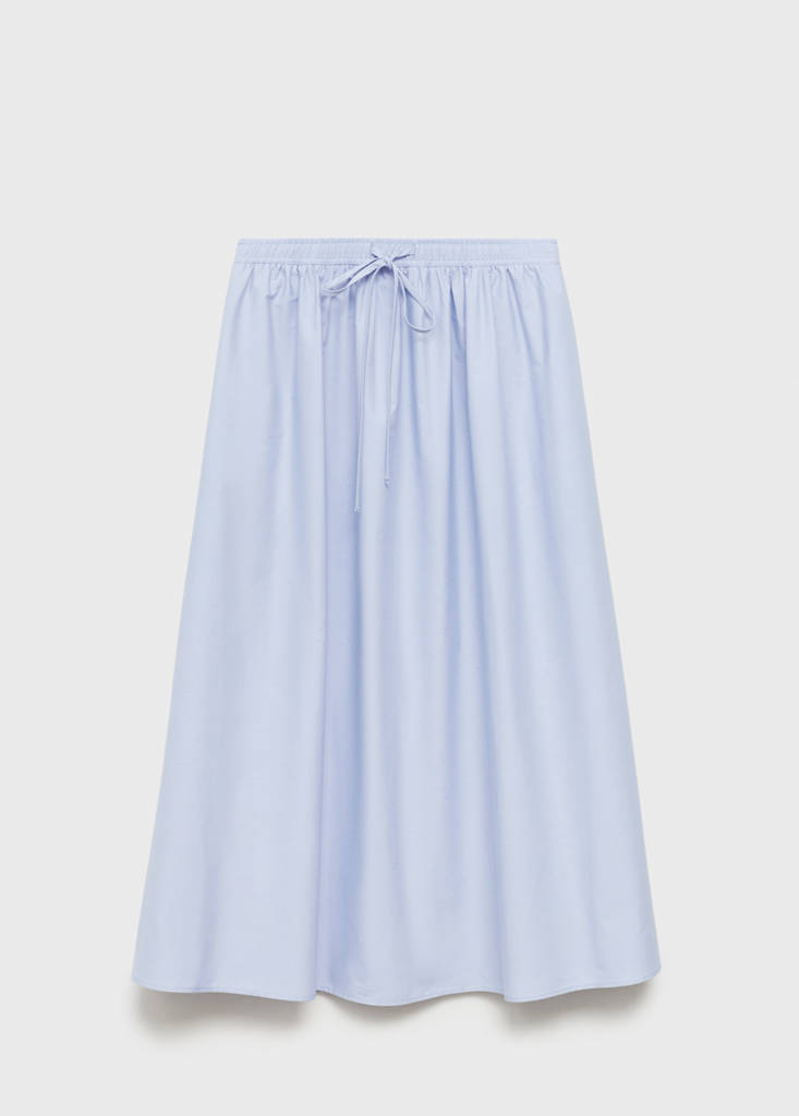 Flared cotton skirt — Sky Blue