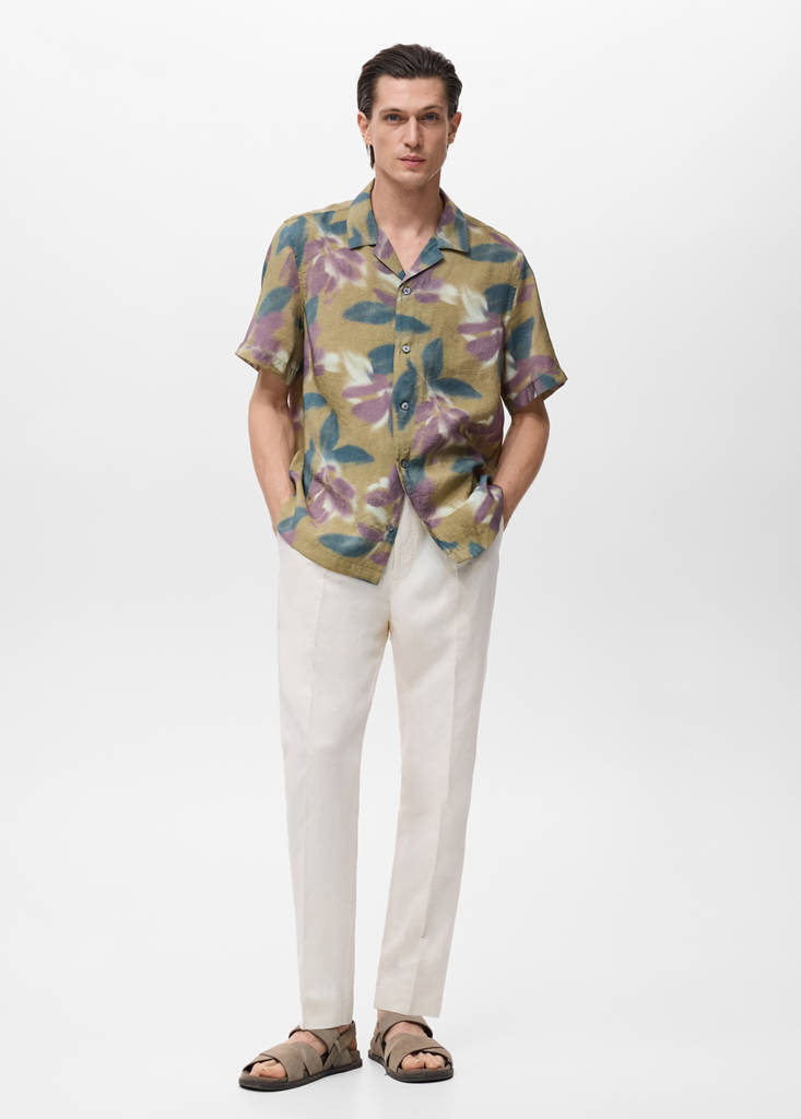 Printed short-sleeved shirt — Light/Pastel Purple