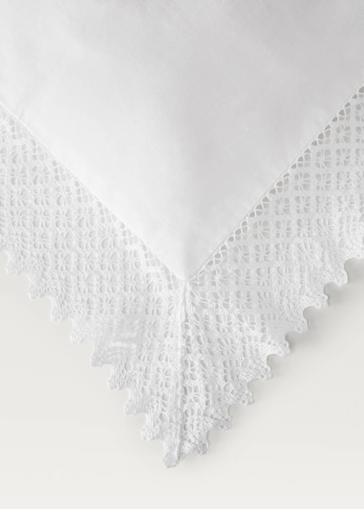 Lace-detail duvet cover Single bed — White