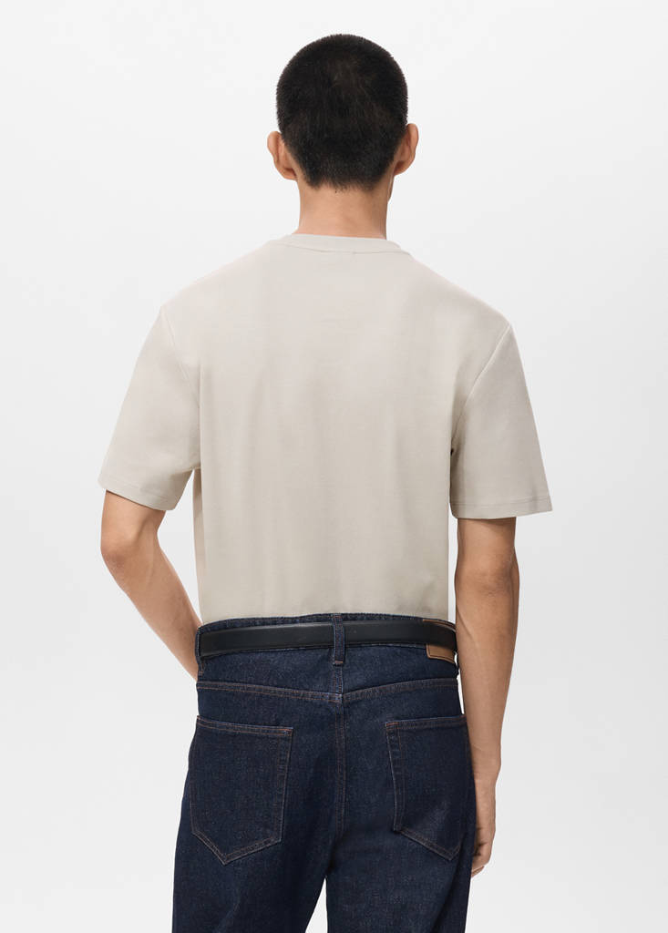 Medium weight regular fit T-shirt — Sand