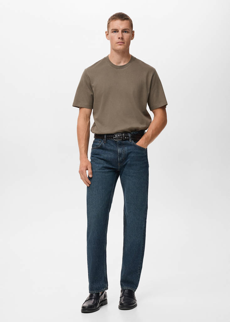 Medium weight regular fit T-shirt — Medium Brown