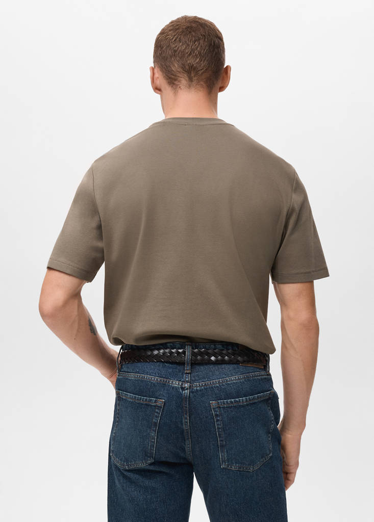 Medium weight regular fit T-shirt — Medium Brown
