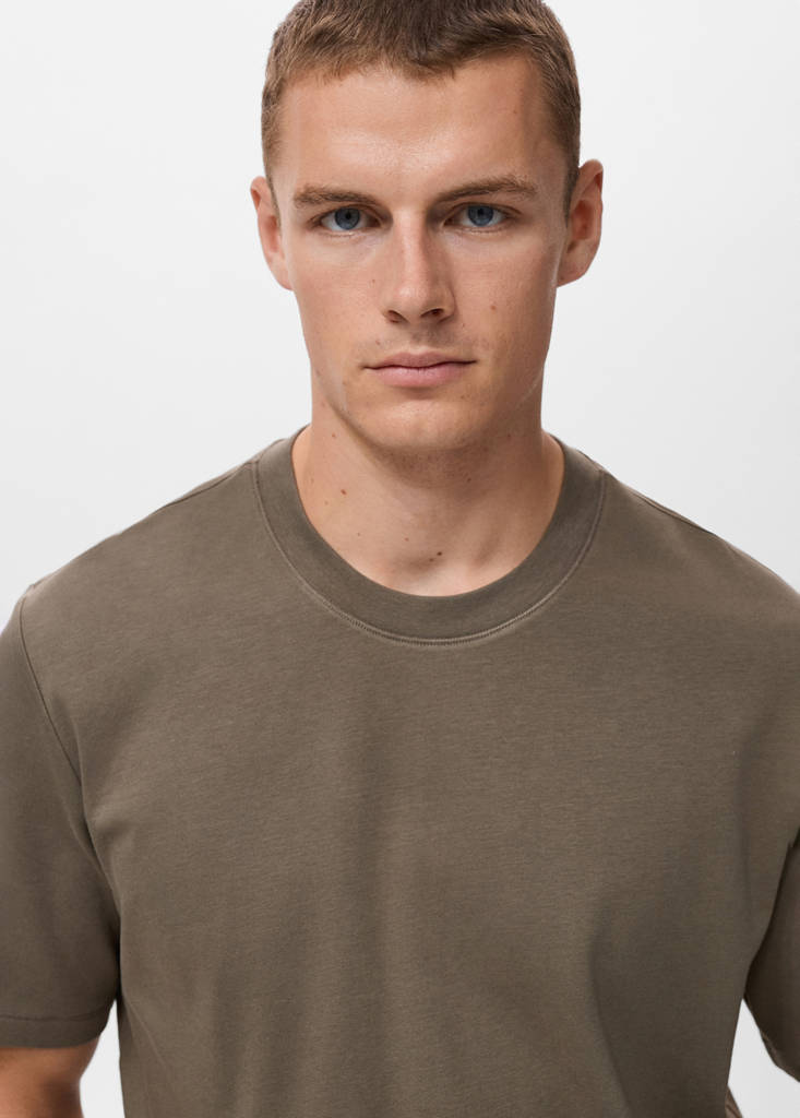 Medium weight regular fit T-shirt — Medium Brown