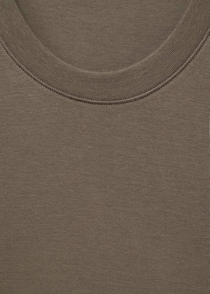 Medium weight regular fit T-shirt — Medium Brown