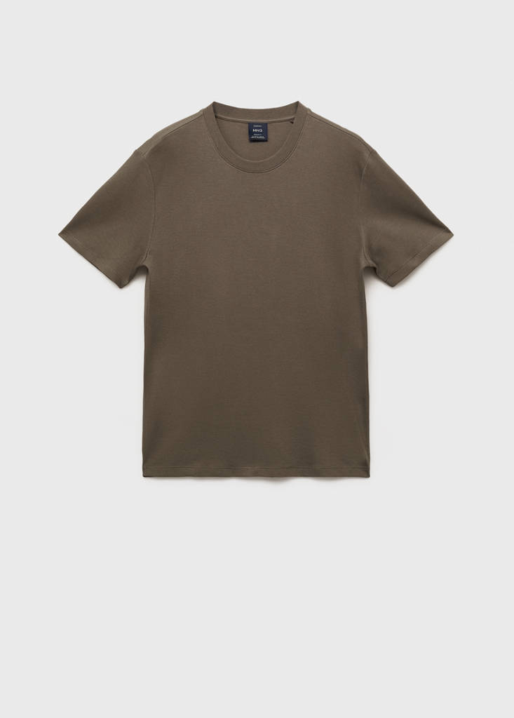 Medium weight regular fit T-shirt — Medium Brown