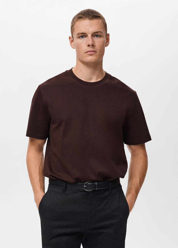 Medium weight regular fit T-shirt — Wine