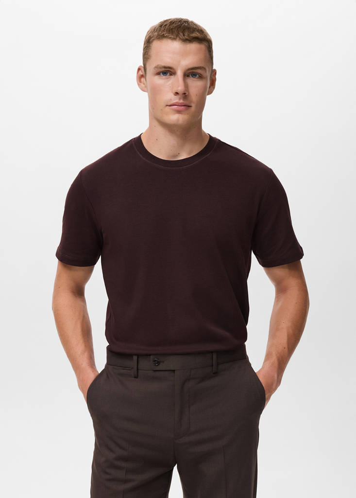 Medium weight regular fit T-shirt — Wine