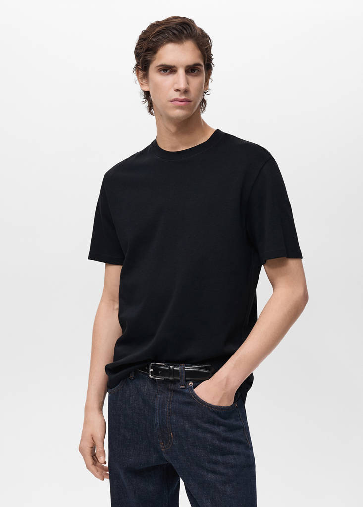 Medium weight regular fit T-shirt — Black