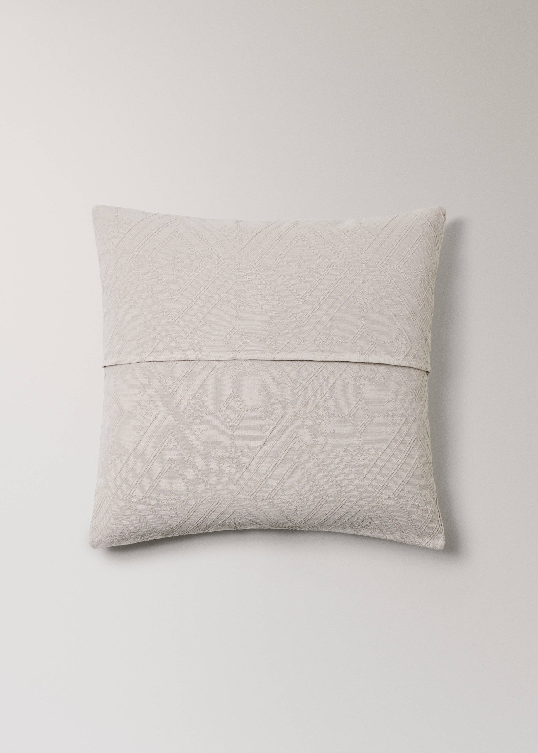Cotton jacquard rhombus cushion cover 60x60 cm - Details of the article 1
