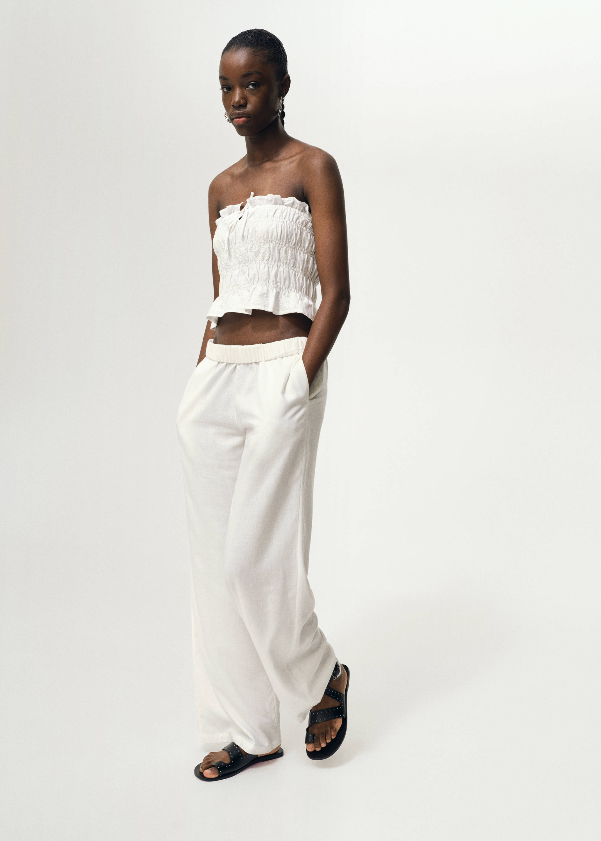 Embroidered crop top - General plane