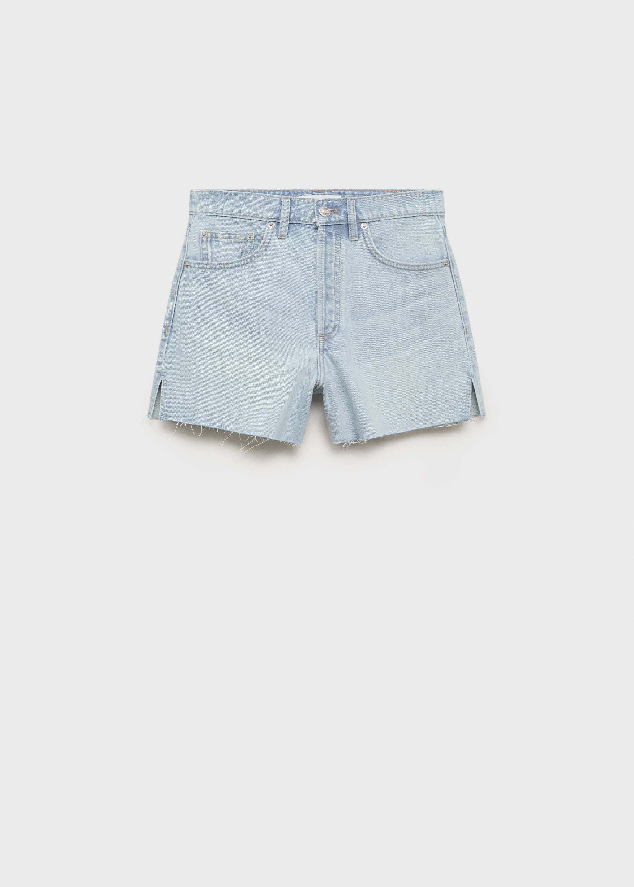 Denim shorts with frayed hem - Article without model