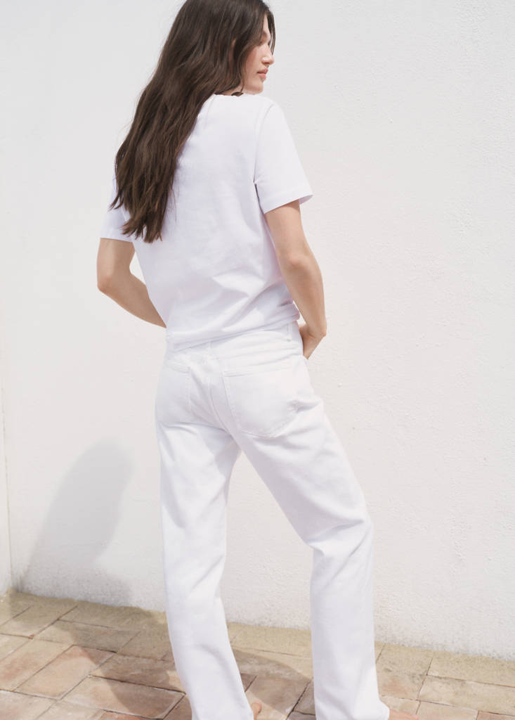 V-neck cotton T-shirt — White