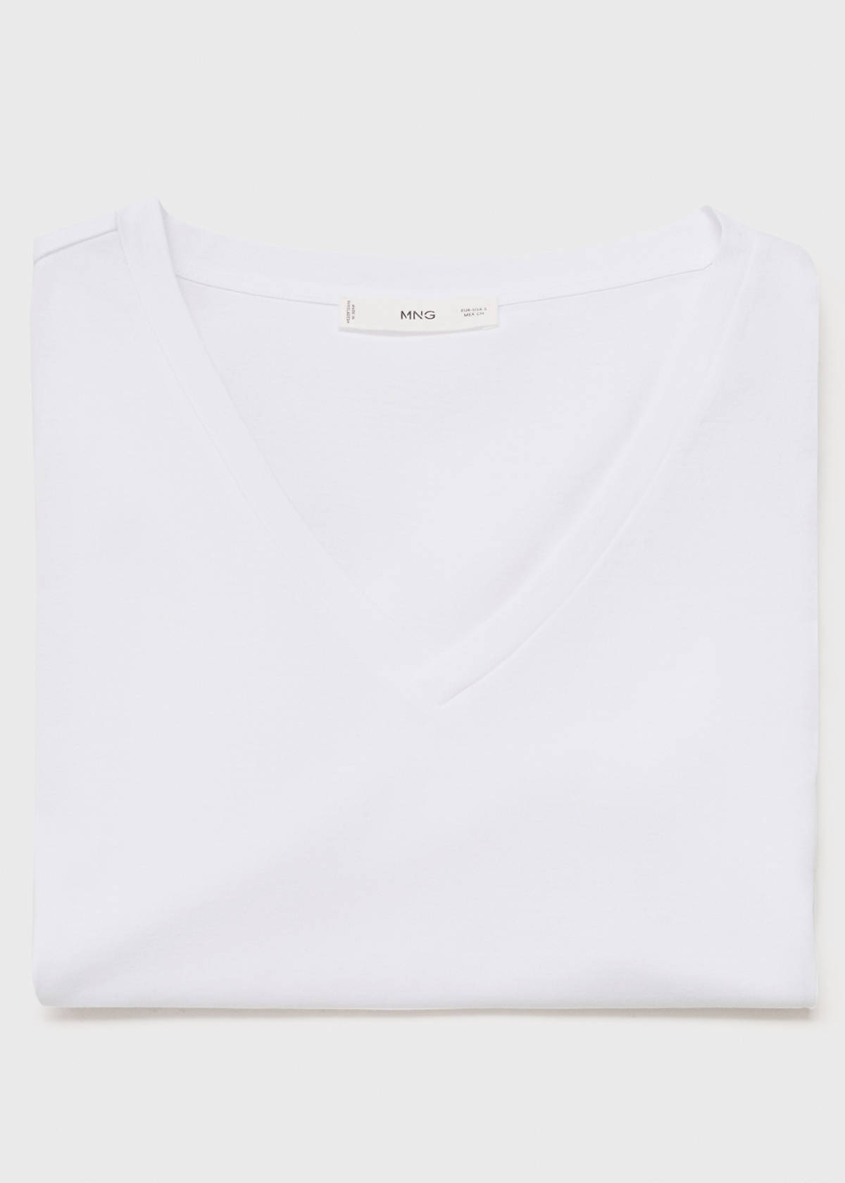 V-neck cotton T-shirt — White