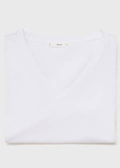 V-neck cotton T-shirt — White 10