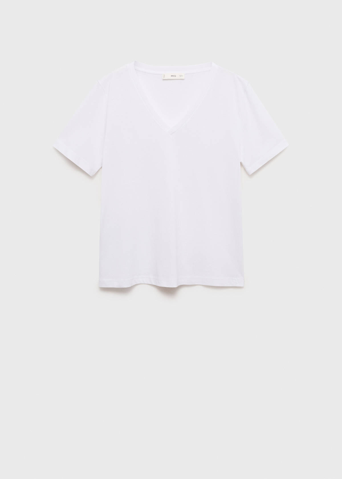 V-neck cotton T-shirt — White