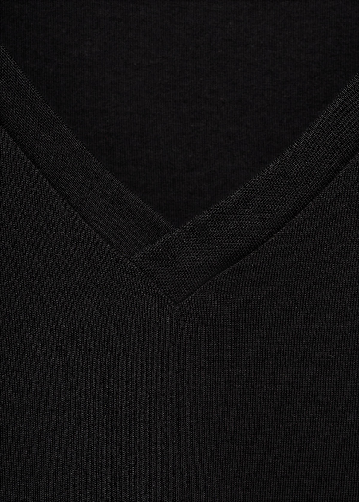 V-neck cotton T-shirt — Black
