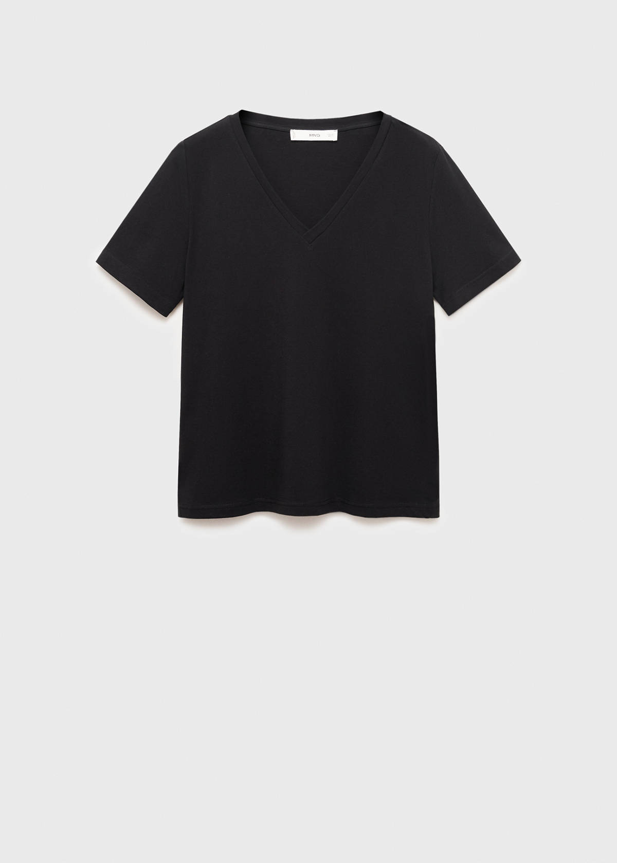 V-neck cotton T-shirt — Black