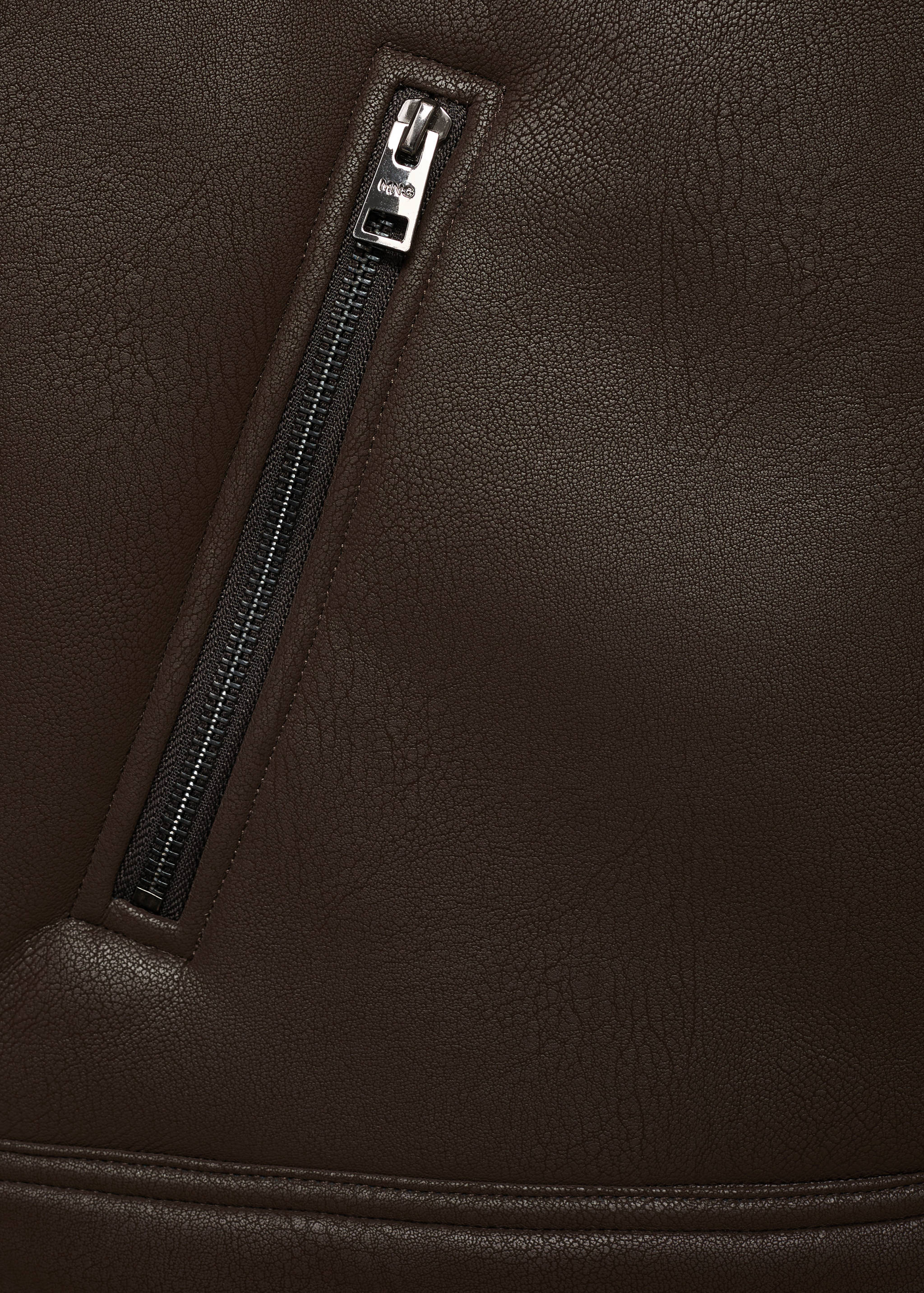 Geacă cu efect de piele și îmblănită la interior - Detaliu al articolului 0