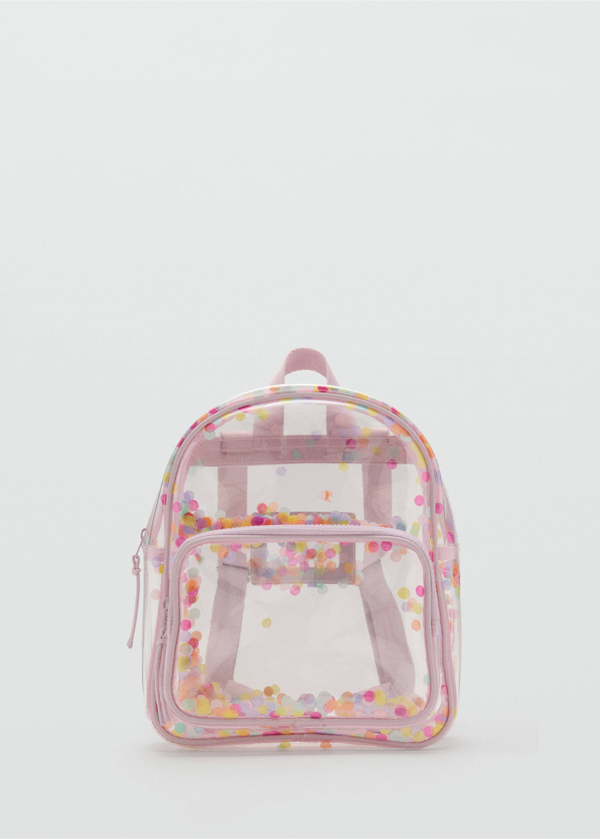 Transparent confetti backpack - Article without model, Pale Pink. Ref: 17061519-00.