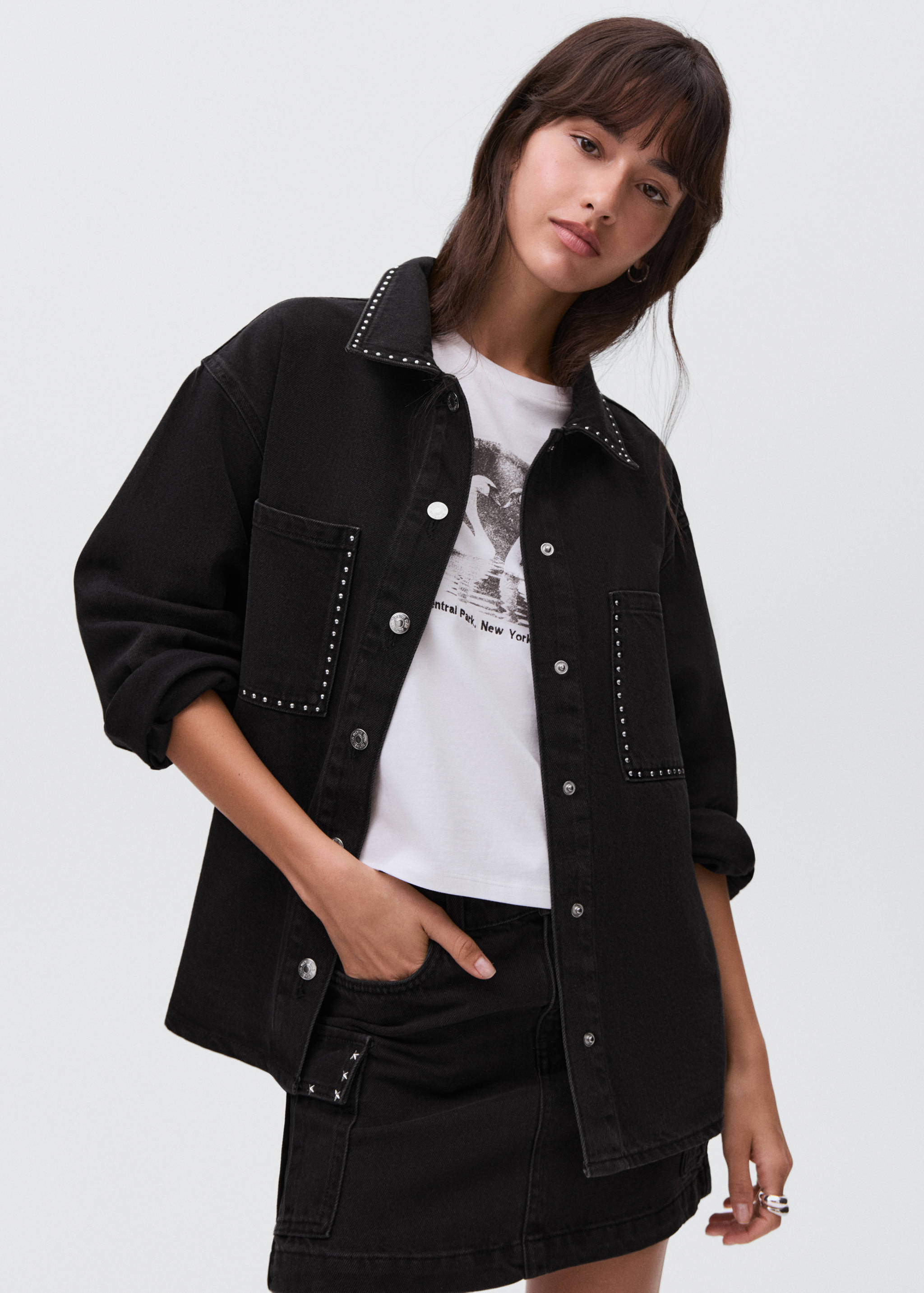 Studded denim jacket - Medium plane